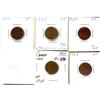 Image 1 : 1925 1¢.  Lot of 5 key date cents.  F to VF.