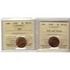 Image 1 : 1929 MS63RB & 1936 1¢ MS63RD.  Lot of 2 coins both ICCS graded.