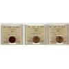 Image 1 : 1937(2) & 1946 1¢.  Lot of 3 coins, including 1937 MS64 & MS65RD with 1946 MS63.  All ICCS graded.