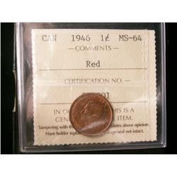 1946 1¢ ICCS MS64RD.