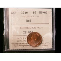 1946 1¢ ICCS MS65RD.