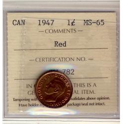 1947 1¢ ICCS MS65RD.