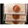 Image 1 : 1950, 1955 SF & 1961 1¢ ICCS MS64RD.  Lot of 3 coins, 1950 designated as Cameo.  1961 Designated as 