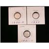 Image 1 : 1880H, 1881H & 1885 5¢.  Lot of 3 coins VF to EF.