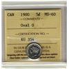 Image 1 : 1900 5¢ Oval 0 ICCS MS60.