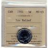 Image 1 : 1951 5¢ Low Relief ICCS MS65.