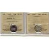 Image 1 : 1918 MS60 & 1942 Dbl 19 MS64 10¢.  Lot of 2 ICCS graded coins.