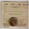 Image 1 : 1919 10¢ ICCS EF40.