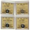 Image 1 : 1936, 1963 HC, 1965 HC & 1968 Silv HC 10¢ ICCS MS63.  Lot of 4 coins.
