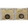 Image 1 : 1872H Obv 2 & 1899 25¢ VF20.  Lot of 2 coins both ICCS graded.