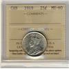 Image 1 : 1919 25¢ ICCS MS60.