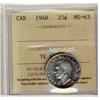 Image 1 : 1948 25¢ ICCS MS63.