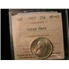 Image 1 : 1953 25¢ Large Date NSF ICCS MS65. Lustrous white.