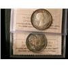 Image 1 : 1958 Cameo & 1967 25¢ ICCS MS65.  Lot of 2 Elizabethan coins.