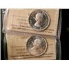 Image 1 : 1963 & 1964 25¢ ICCS MS64 ULTRA HEAVY CAMEO.  Lot of 2 coins.