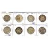 Image 1 : 1906, 1907, 1908, 1909, 1910, 1931 & 1934 50¢.  Lot of 7 coins Abt VG to VG10.
