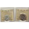 Image 1 : 1937 & 1938 50¢ ICCS AU58.  Lot of 2 coins.