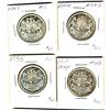 Image 1 : 1944, 1949, 1950 Des & 1955 50¢.  Lot of 4 coins MS60+++.