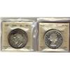 Image 1 : 1952 $1 WL MS63 & 1963 $1 MS62 Ultra Heavy Cameo.  Lot of 2 coins both ICCS graded.