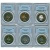 Image 1 : 1953 $1 NSF(2), 1953 SF(2)  & 1958(2).  Lot of 6 coins all graded PCGS genuine without grades.  All 