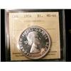 Image 1 : 1954 $1 ICCS MS64 Cameo.  Brilliant and lustrous coin.