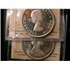 Image 1 : 1963 & 1965 LgBds Blt 5 $1.  Lot of 2 coins both ICCS graded, 1963 designated as MS63 ULTRA HEAVY CA