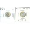 Image 1 : 1919c & 1929 Nfld 5¢.  Lot of 2 coins EF to AU.