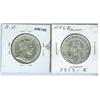 Image 1 : 1904H & 1919c Nfld 50¢.  Lot of 2 coins both EF.