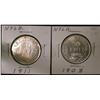 Image 1 : 1908 & 1911 Nfld 50¢.  Lot of 2 coins EF to AU.