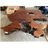 Image 1 : Vintage Wood Redwood Live Edge Table 53" Wide X 43" Long X 15" Tall
