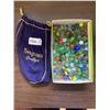Image 1 : Bag of Vintage Marbles in Old Crown Royal Bag