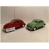 Image 1 : Two Original Vintage Tonka Volkswagen Beetles One With Tonka Sticker Pressed Steel