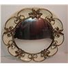 Image 1 : Vintage Ornate Gold Color Round Hanging Mirror 17.5" Diameter
