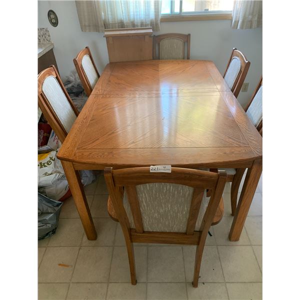 Vintage Dining Room Table With Leaf and Chairs  63" Long X 42" Wide X 30" Tall