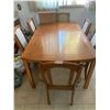 Image 1 : Vintage Dining Room Table With Leaf and Chairs  63" Long X 42" Wide X 30" Tall