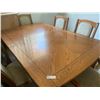 Image 2 : Vintage Dining Room Table With Leaf and Chairs  63" Long X 42" Wide X 30" Tall