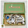 Image 1 : VINTAGE SINGER MACHINE PARTS IN BOX