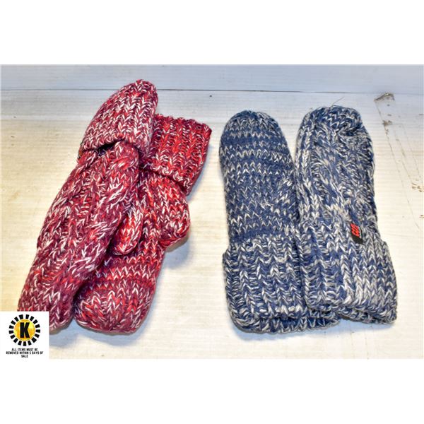 2 PACK LADIES HEAT WAVE MITTENS