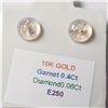 Image 4 : BZ784-22 10K YELLOW GOLD GARNET, DIAMOND EARRINGS