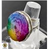 Image 1 : #349- NATURAL RAINBOW SOLAR QUARTZ RING