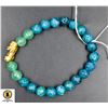 Image 1 : #137-NATURAL ARZURITE,GREEN JADE DRAGON BRACELET