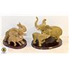 Image 1 : PAIR OF ELEPHANT FIGURES ON WOOD BASE