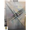 Image 1 : LARGE SIGNED GEOMETRIC ABSTRACT PAINTING