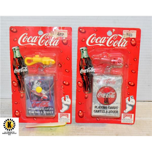 PAIR OF COCA-COLA KEYCHAIN PLAYING CARDS SETS