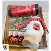 Image 1 : BOX OF COCA-COLA COLLECTABLES INCLUDING DRINK