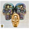 Image 1 : SET OF 3 SHINY SKULLS