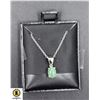 Image 1 : #20- NATURAL  EMERALD 5 X 6 PENDANT NECKLACE 16"