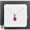 Image 1 : #06-NATURAL RED RUBY 5.8X8.2 & PENDANT NECKLACE 16