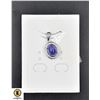 Image 1 : #41-NATURAL UNHEATED IOLITE 6.7 X 9  &CZ PENDANT