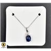Image 1 : #29-NATURAL HEATED SAPPHIRE7 X 8.8  PENDANT NECKLA